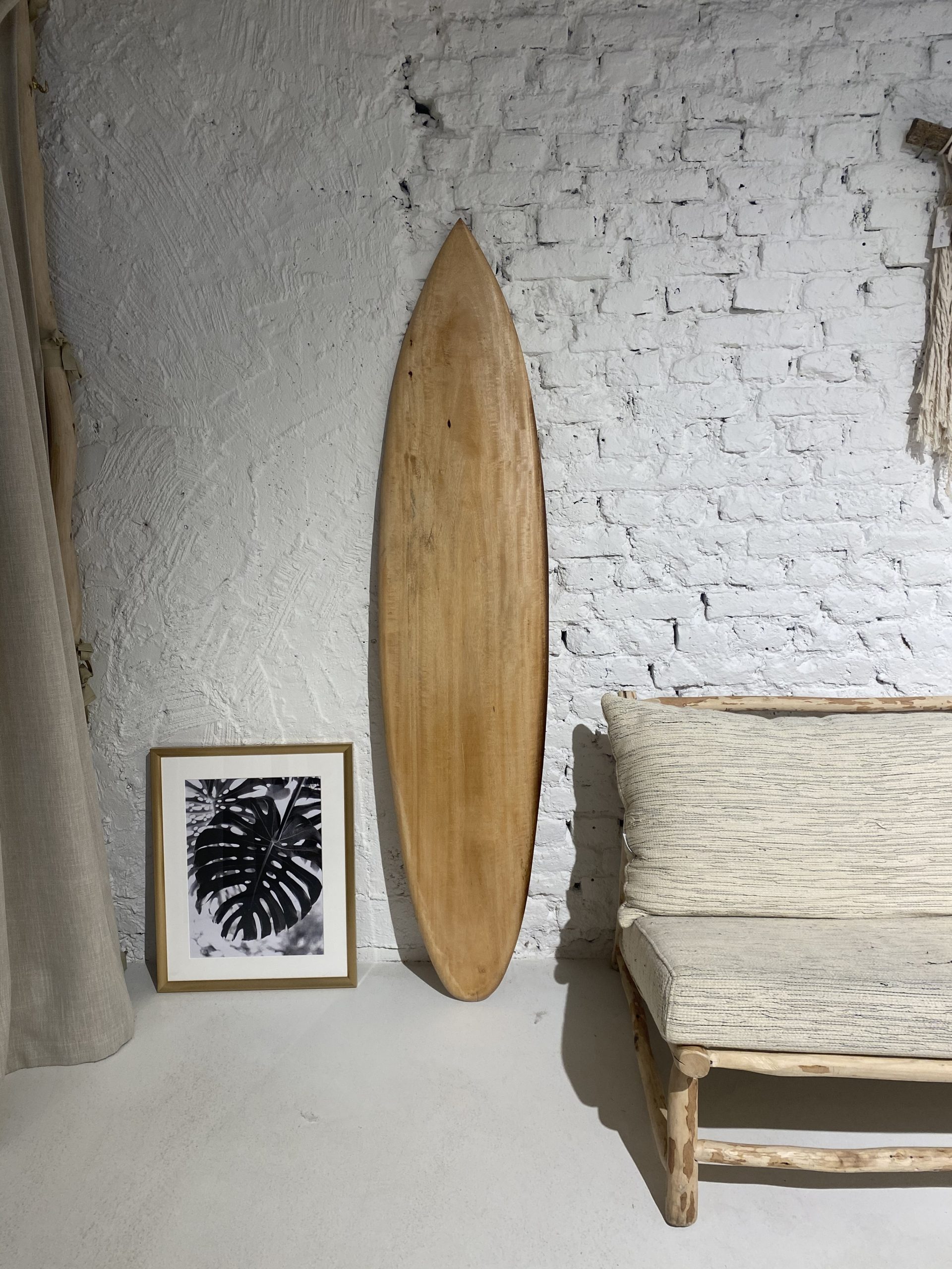 Interlifestyle Planche de Surf en Bois Dur 100cm avec Aspect Bois Motif Déco Planche de Surf en Bois